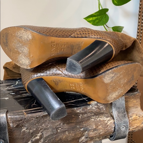 VINCE leather and suede mid calf boot - Picture 8 of 8